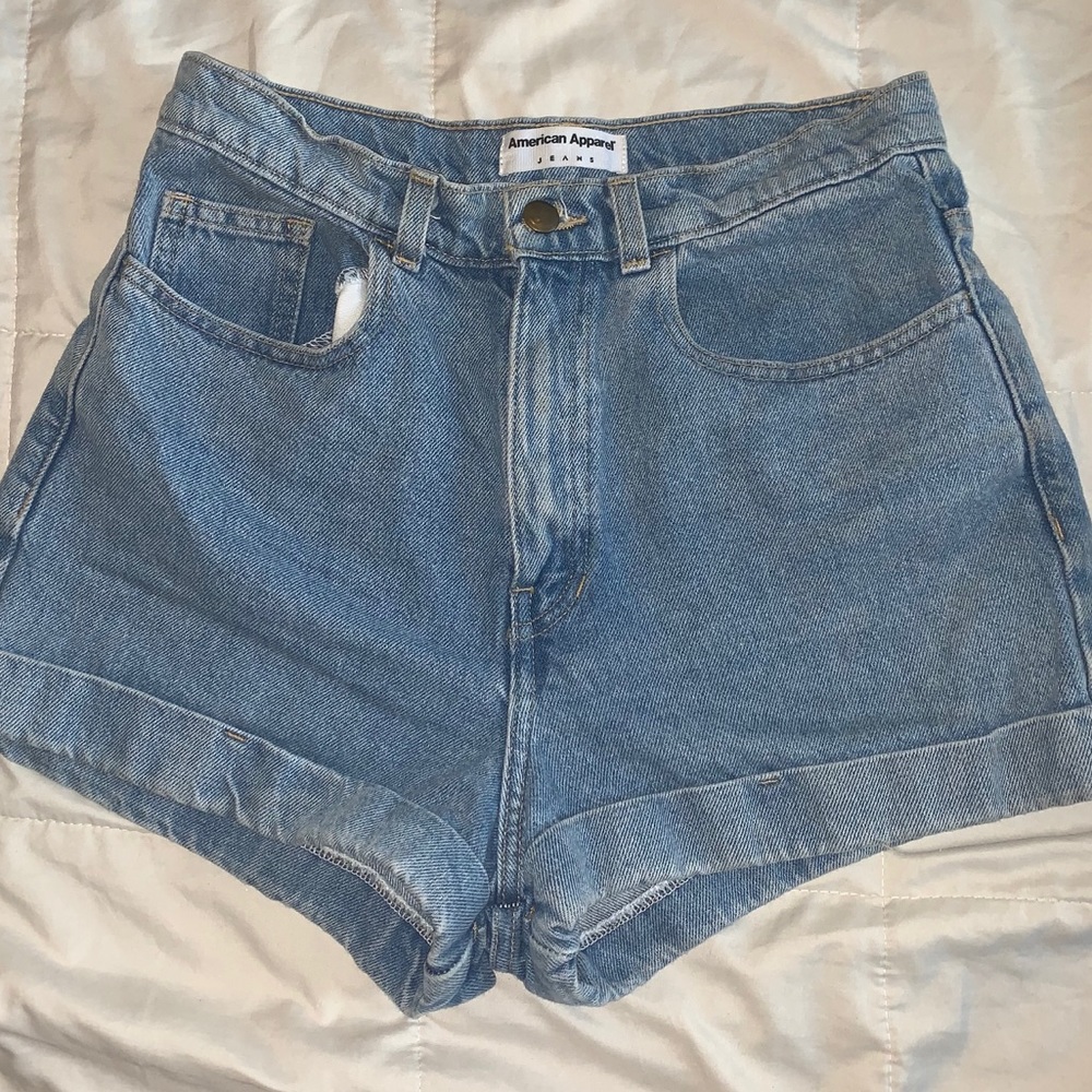American Apparel Original Jean High Waisted Shorts